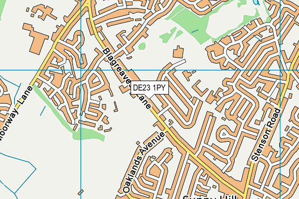 DE23 1PY map - OS VectorMap District (Ordnance Survey)