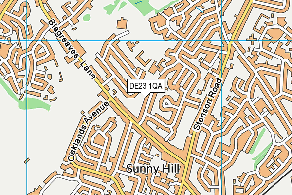DE23 1QA map - OS VectorMap District (Ordnance Survey)