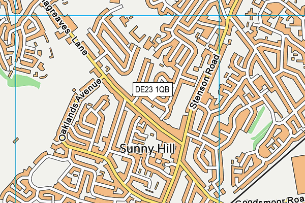 DE23 1QB map - OS VectorMap District (Ordnance Survey)