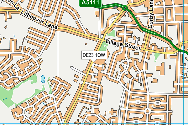 DE23 1QW map - OS VectorMap District (Ordnance Survey)