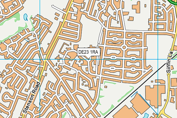 DE23 1RA map - OS VectorMap District (Ordnance Survey)