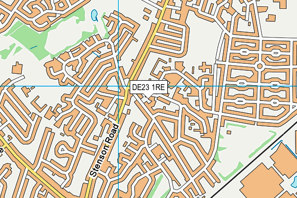 DE23 1RE map - OS VectorMap District (Ordnance Survey)