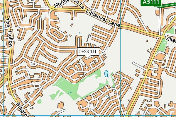 DE23 1TL map - OS VectorMap District (Ordnance Survey)