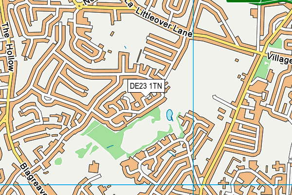 DE23 1TN map - OS VectorMap District (Ordnance Survey)