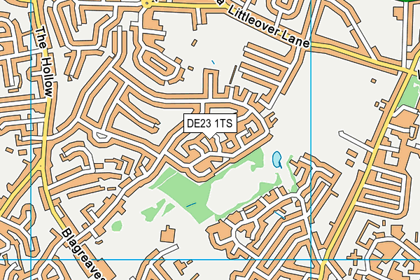 DE23 1TS map - OS VectorMap District (Ordnance Survey)