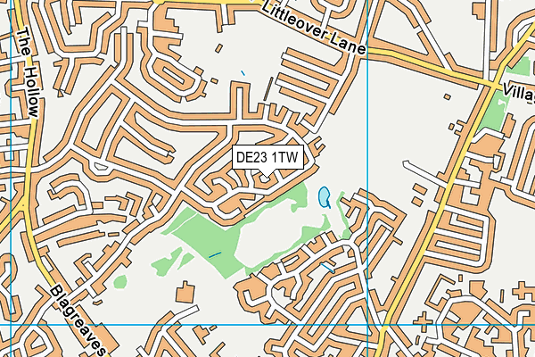 DE23 1TW map - OS VectorMap District (Ordnance Survey)