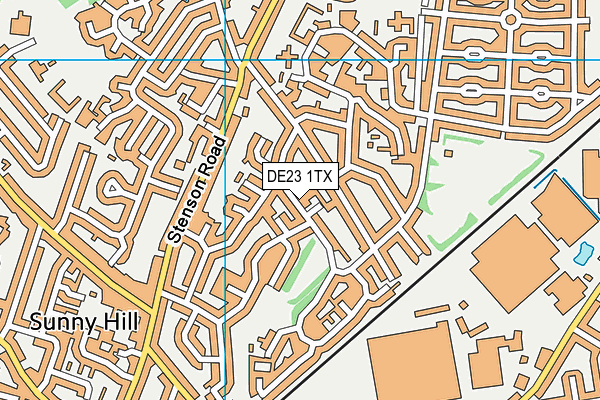 DE23 1TX map - OS VectorMap District (Ordnance Survey)