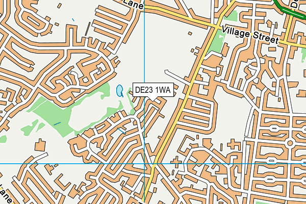 DE23 1WA map - OS VectorMap District (Ordnance Survey)