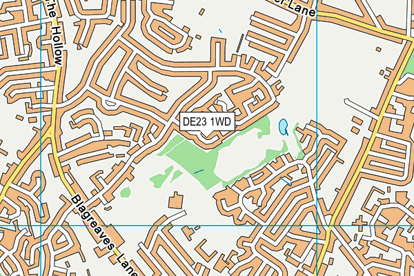 DE23 1WD map - OS VectorMap District (Ordnance Survey)