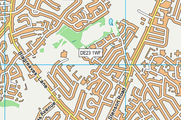 DE23 1WF map - OS VectorMap District (Ordnance Survey)