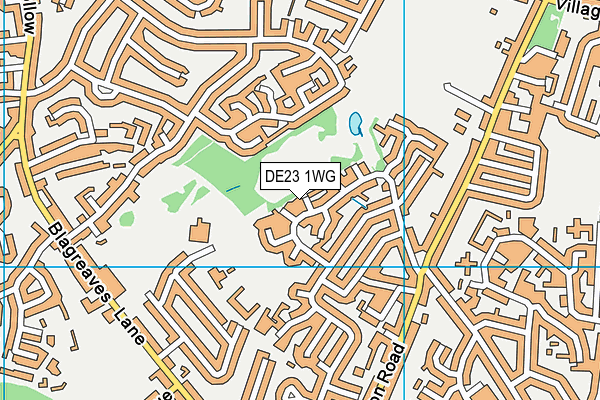 DE23 1WG map - OS VectorMap District (Ordnance Survey)