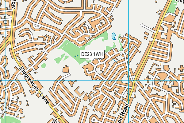 DE23 1WH map - OS VectorMap District (Ordnance Survey)