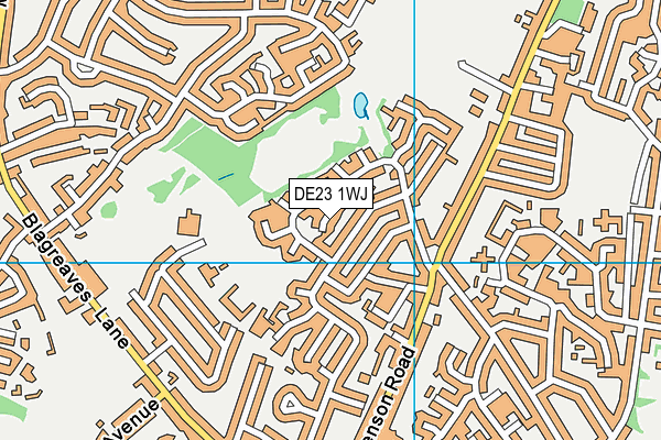 DE23 1WJ map - OS VectorMap District (Ordnance Survey)