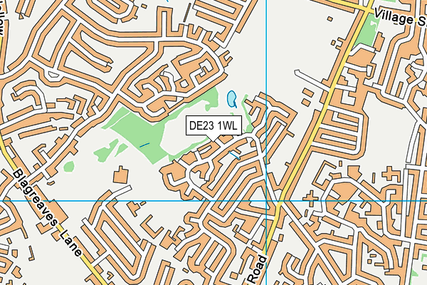 DE23 1WL map - OS VectorMap District (Ordnance Survey)