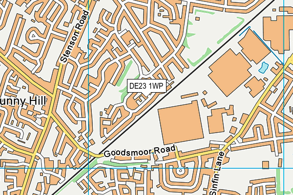 DE23 1WP map - OS VectorMap District (Ordnance Survey)
