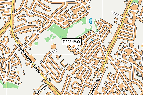 DE23 1WQ map - OS VectorMap District (Ordnance Survey)