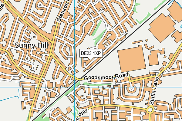 DE23 1XP map - OS VectorMap District (Ordnance Survey)
