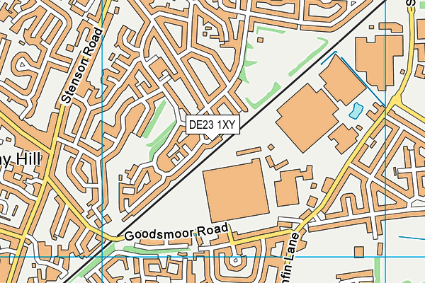 DE23 1XY map - OS VectorMap District (Ordnance Survey)
