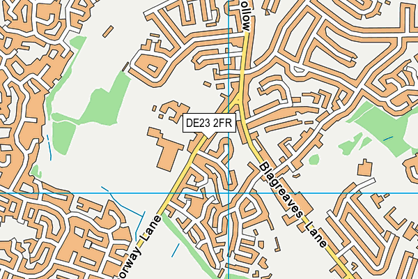 DE23 2FR map - OS VectorMap District (Ordnance Survey)