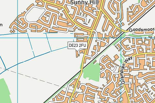 DE23 2FU map - OS VectorMap District (Ordnance Survey)