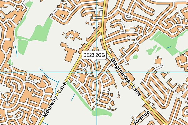 DE23 2GG map - OS VectorMap District (Ordnance Survey)