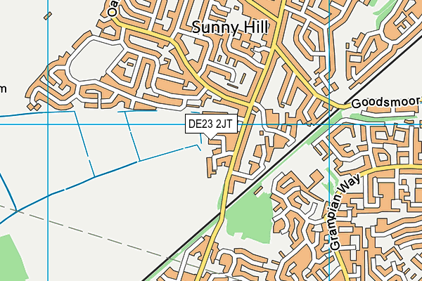 DE23 2JT map - OS VectorMap District (Ordnance Survey)