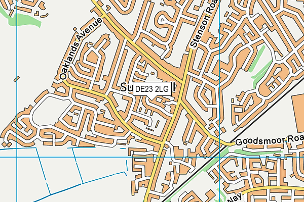 DE23 2LG map - OS VectorMap District (Ordnance Survey)
