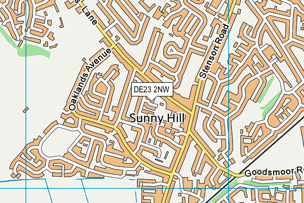 DE23 2NW map - OS VectorMap District (Ordnance Survey)
