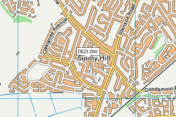 DE23 2NX map - OS VectorMap District (Ordnance Survey)