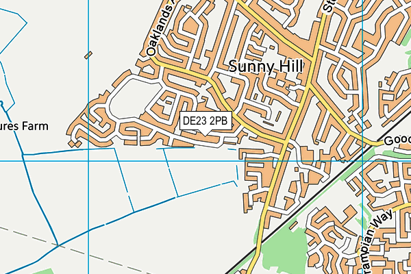 DE23 2PB map - OS VectorMap District (Ordnance Survey)