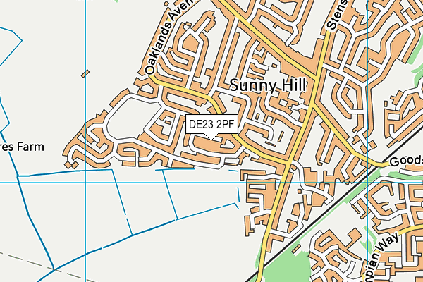 DE23 2PF map - OS VectorMap District (Ordnance Survey)