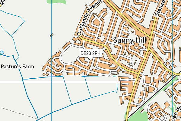 DE23 2PH map - OS VectorMap District (Ordnance Survey)