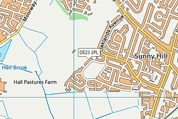 DE23 2PL map - OS VectorMap District (Ordnance Survey)