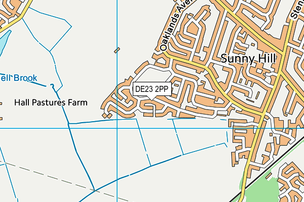 DE23 2PP map - OS VectorMap District (Ordnance Survey)