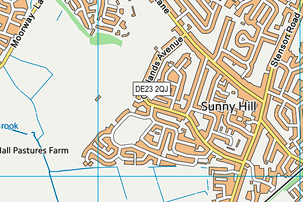 DE23 2QJ map - OS VectorMap District (Ordnance Survey)
