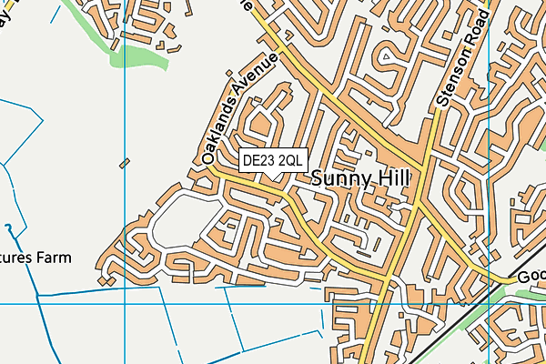 DE23 2QL map - OS VectorMap District (Ordnance Survey)