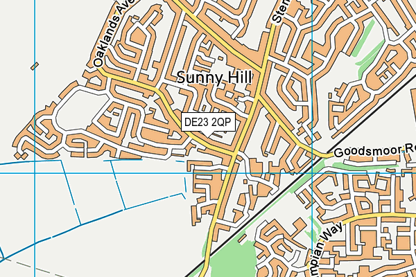 DE23 2QP map - OS VectorMap District (Ordnance Survey)