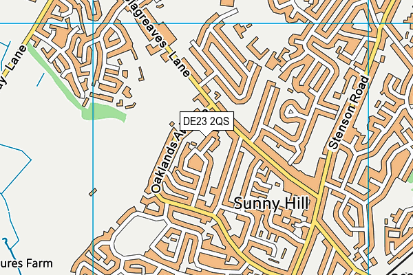 DE23 2QS map - OS VectorMap District (Ordnance Survey)