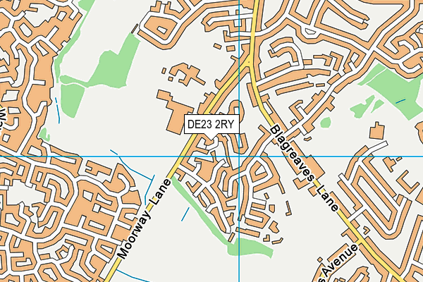 DE23 2RY map - OS VectorMap District (Ordnance Survey)