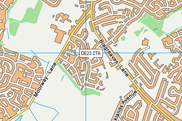 DE23 2TA map - OS VectorMap District (Ordnance Survey)