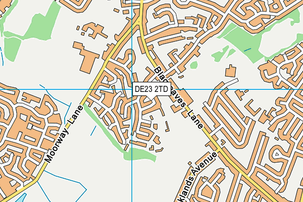 DE23 2TD map - OS VectorMap District (Ordnance Survey)