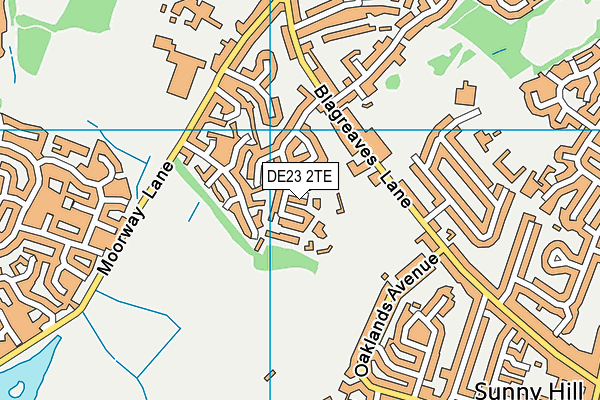 DE23 2TE map - OS VectorMap District (Ordnance Survey)