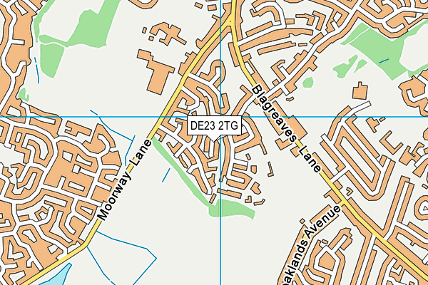DE23 2TG map - OS VectorMap District (Ordnance Survey)