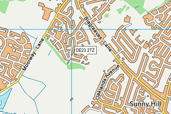 DE23 2TZ map - OS VectorMap District (Ordnance Survey)
