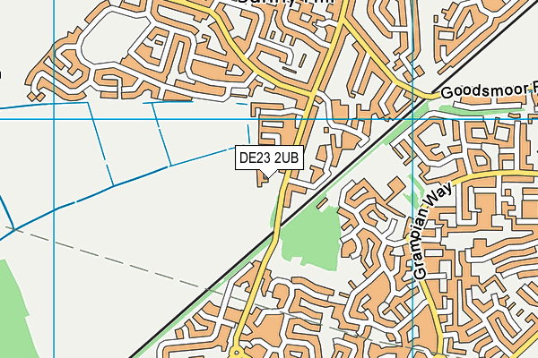 DE23 2UB map - OS VectorMap District (Ordnance Survey)