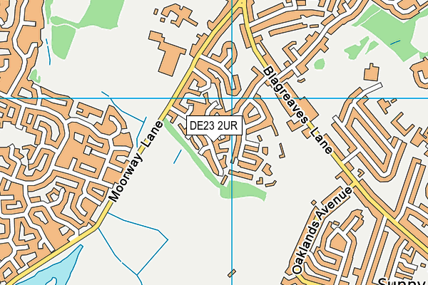 DE23 2UR map - OS VectorMap District (Ordnance Survey)