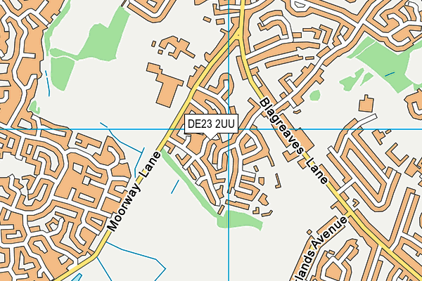 DE23 2UU map - OS VectorMap District (Ordnance Survey)