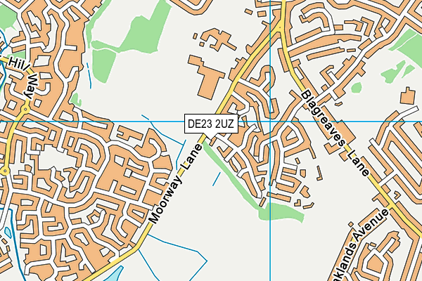 DE23 2UZ map - OS VectorMap District (Ordnance Survey)