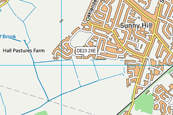 DE23 2XE map - OS VectorMap District (Ordnance Survey)