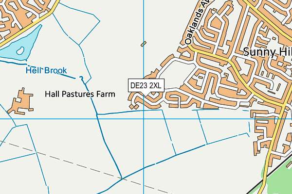 DE23 2XL map - OS VectorMap District (Ordnance Survey)